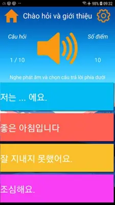 Tiếng Hàn Quốc android App screenshot 1