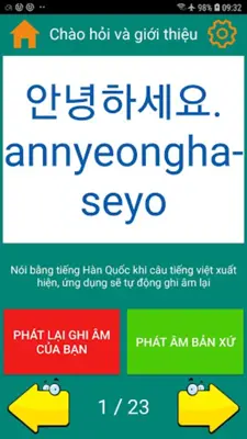 Tiếng Hàn Quốc android App screenshot 2